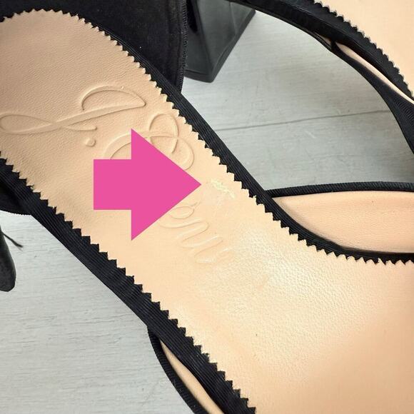 J.Crew Millie Ankle Strap Heels Size 8 Black Moiré Italian Leather Holiday Dance - Picture 13 of 16